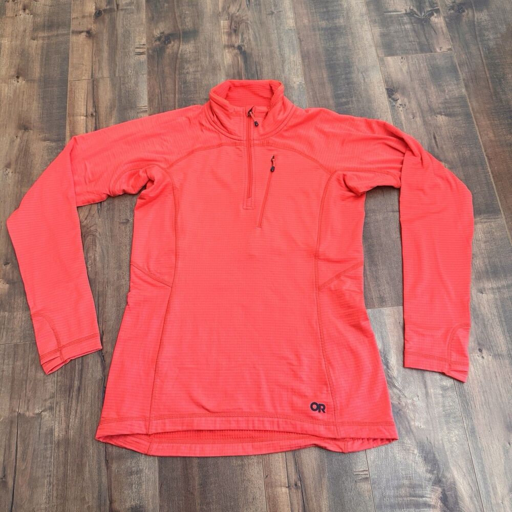 Outdoor Research OR Vigor Fleece 1/4 Zip Pullover Womens Small Petite Orange